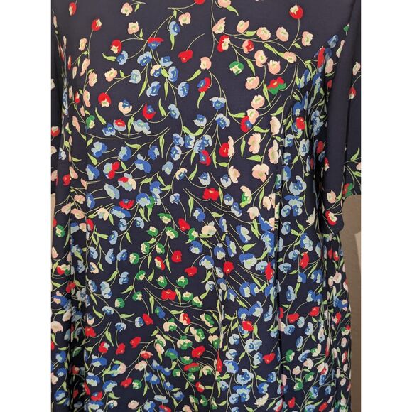 Uncle Frank Black Floral Mini Dress M Flutter Sleeve Keyhole Back Cottagecore - Picture 4 of 6